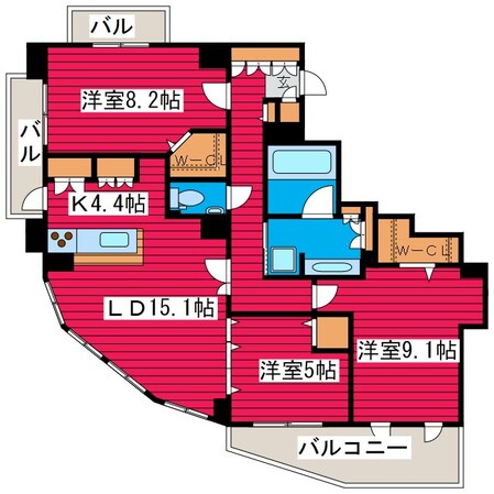 クリーンリバーフィネス福住駅前の物件間取画像